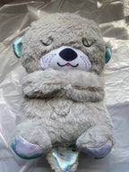 Sound Machine Soothe 'n Snuggle Otter Portable Plush Baby Toy with Sensory Details Music Lights & Rhythmic Breathing Motion - Blade & Thread