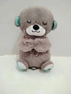Sound Machine Soothe 'n Snuggle Otter Portable Plush Baby Toy with Sensory Details Music Lights & Rhythmic Breathing Motion - Blade & Thread