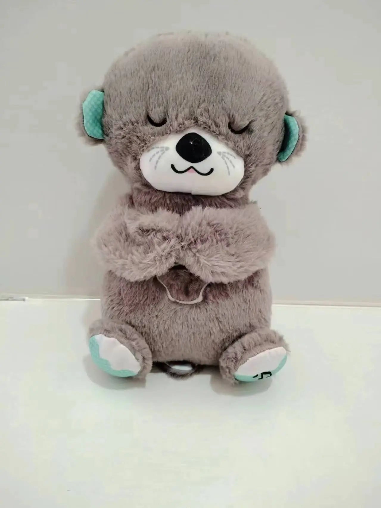 Sound Machine Soothe 'n Snuggle Otter Portable Plush Baby Toy with Sensory Details Music Lights & Rhythmic Breathing Motion - Blade & Thread