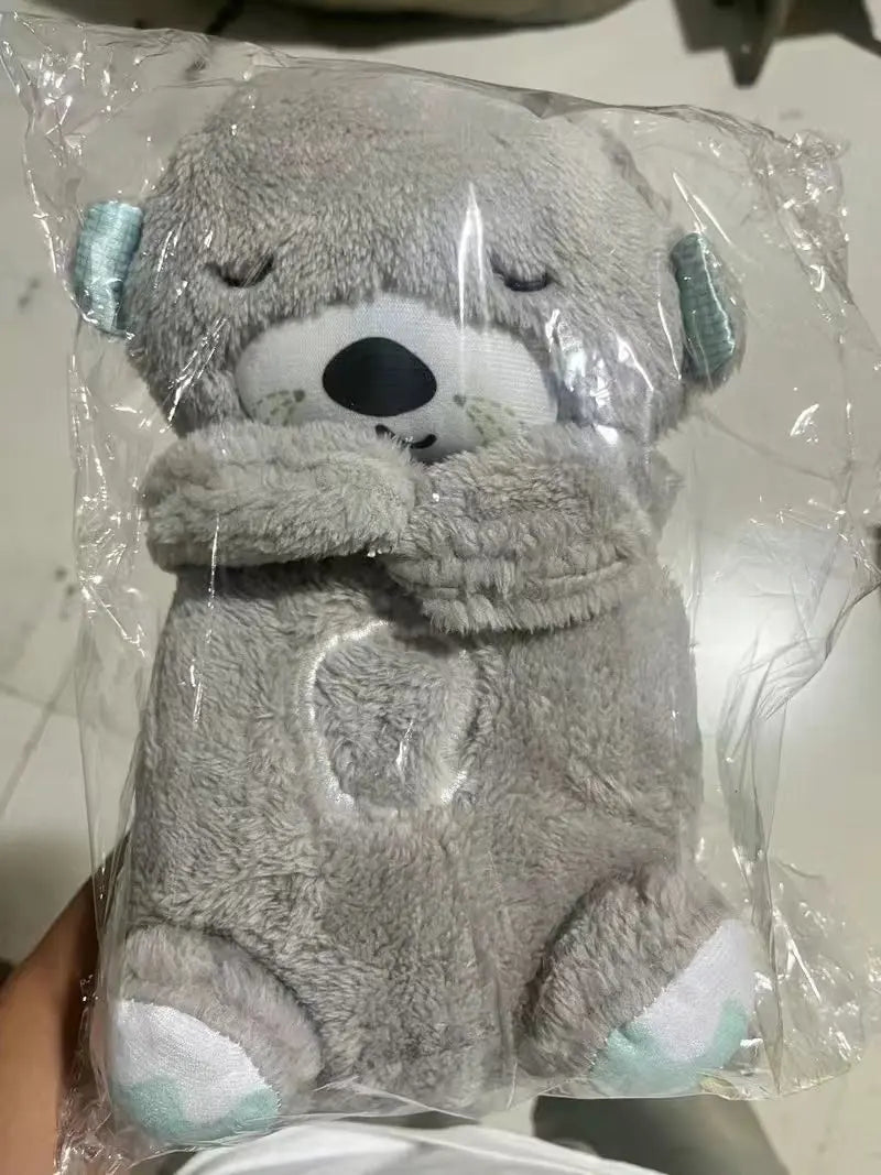 Sound Machine Soothe 'n Snuggle Otter Portable Plush Baby Toy with Sensory Details Music Lights & Rhythmic Breathing Motion - Blade & Thread