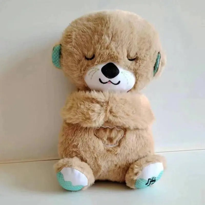 Sound Machine Soothe 'n Snuggle Otter Portable Plush Baby Toy with Sensory Details Music Lights & Rhythmic Breathing Motion - Blade & Thread