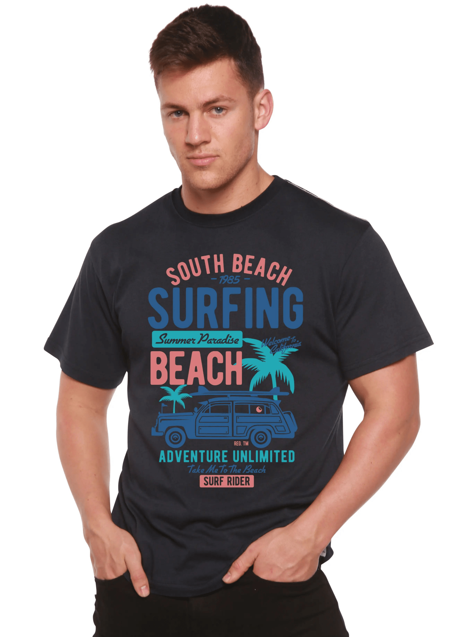 South Beach Spun Bamboo® Men's Bamboo Viscose/Organic Cotton Short Sleeve Graphic T-Shirt - Blade & Thread