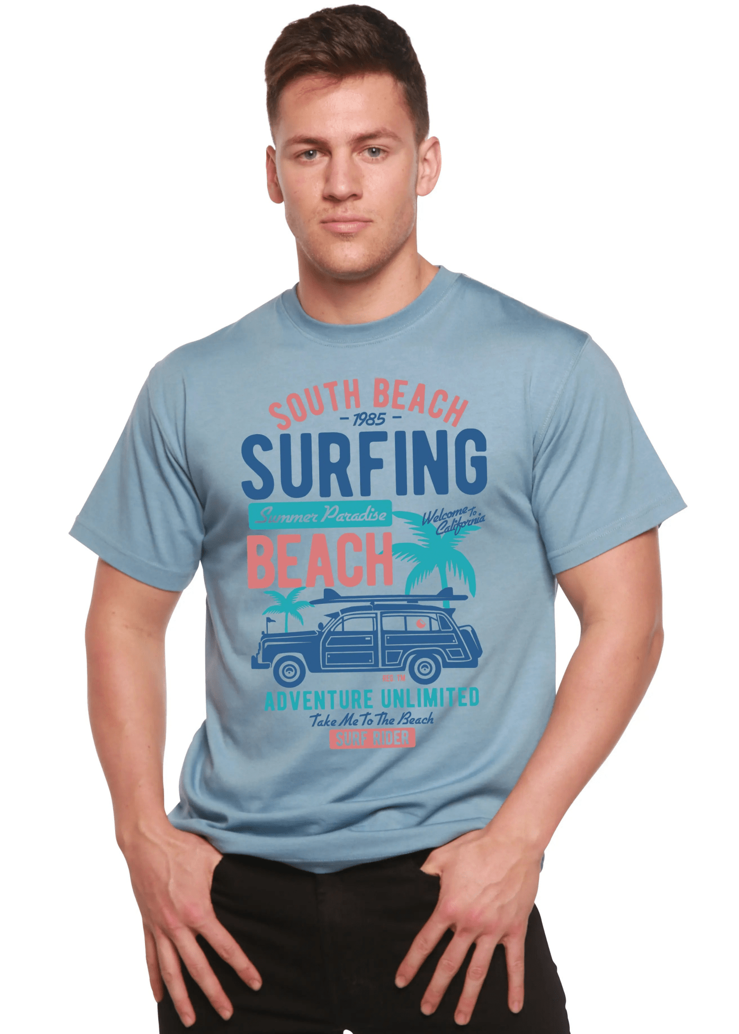 South Beach Spun Bamboo® Men's Bamboo Viscose/Organic Cotton Short Sleeve Graphic T-Shirt - Blade & Thread