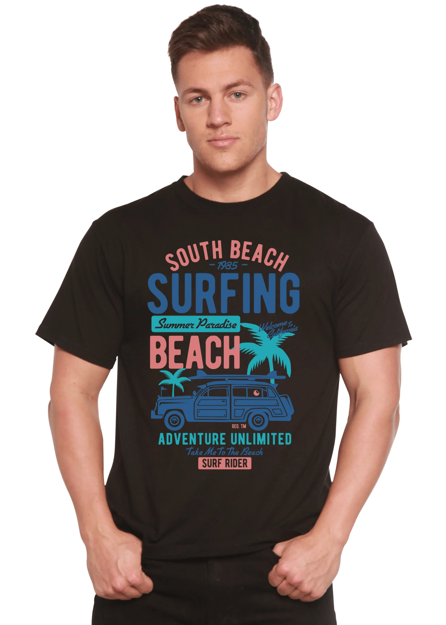 South Beach Spun Bamboo® Men's Bamboo Viscose/Organic Cotton Short Sleeve Graphic T-Shirt - Blade & Thread