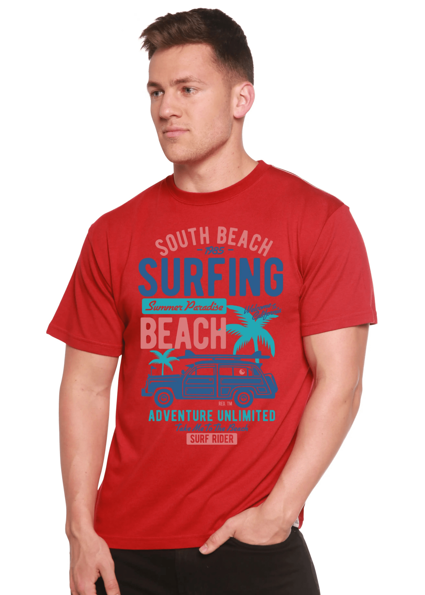 South Beach Spun Bamboo® Men's Bamboo Viscose/Organic Cotton Short Sleeve Graphic T-Shirt - Blade & Thread