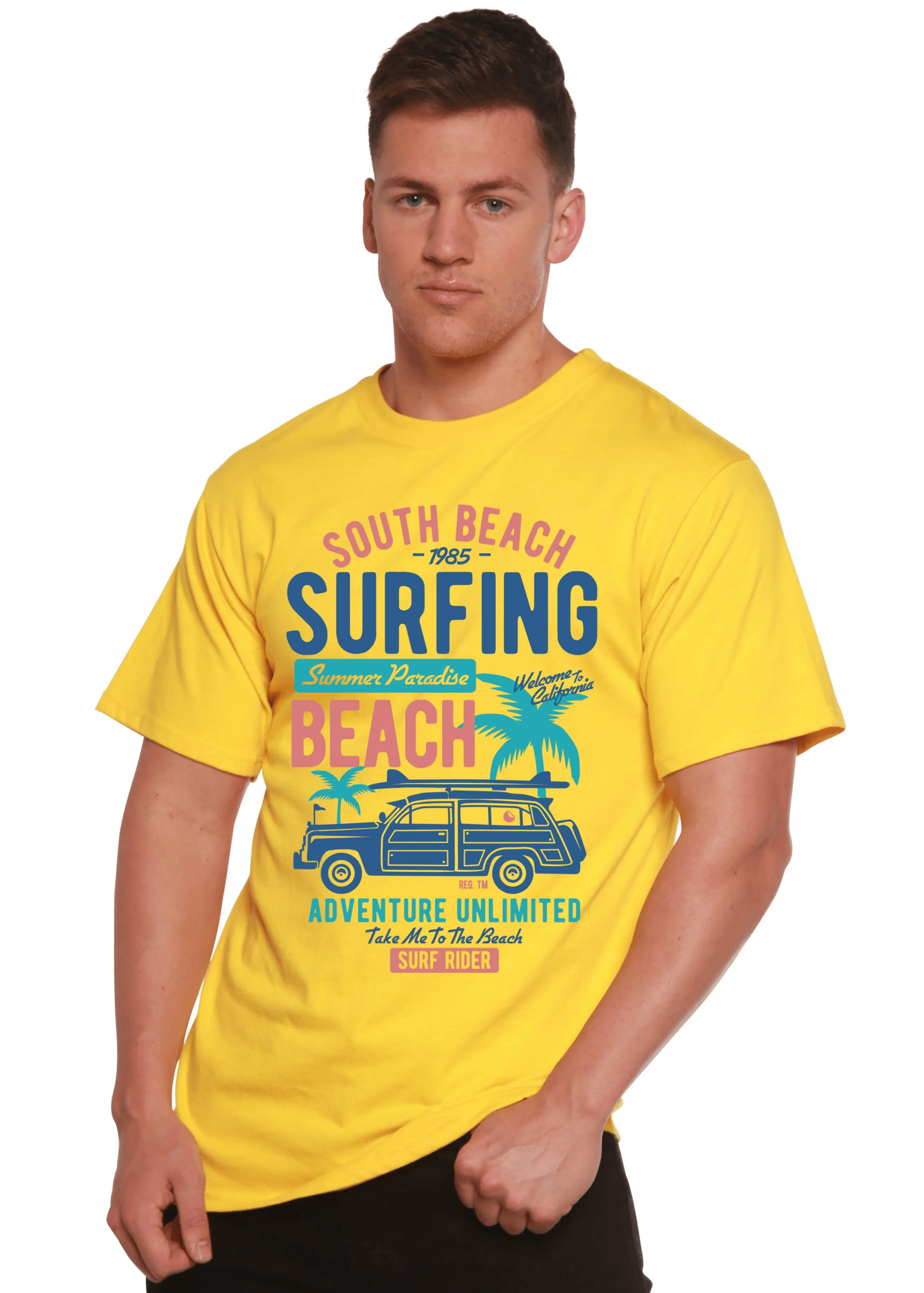 South Beach Spun Bamboo® Men's Bamboo Viscose/Organic Cotton Short Sleeve Graphic T-Shirt - Blade & Thread