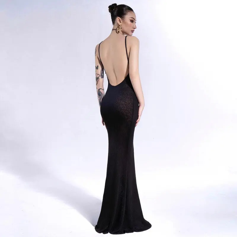 Spaghetti Strap Square Collar Sleeveless Maxi Dress Skinny - Blade & Thread