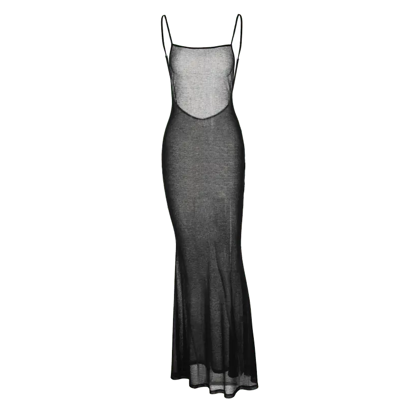 Spaghetti Strap Square Collar Sleeveless Maxi Dress Skinny - Blade & Thread