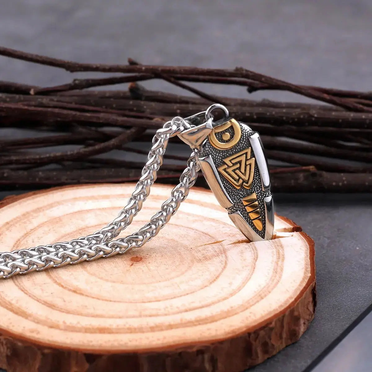 Spear Odin Valknut Gungnir Pendant Necklace - Blade & Thread