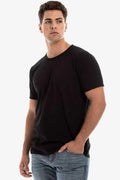 Men's Karma Organic/Recycled 3400SS T-shirt by SpectraUSA in black, featuring a comfortable fit and eco-friendly fabric.