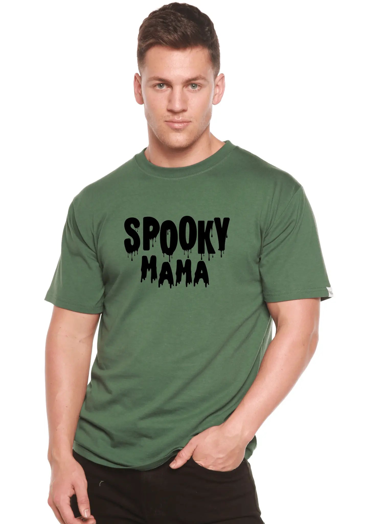 Spooky Mama Halloween Men's Bamboo Viscose/Organic Cotton Short Sleeve Graphic T-Shirt - Blade & Thread