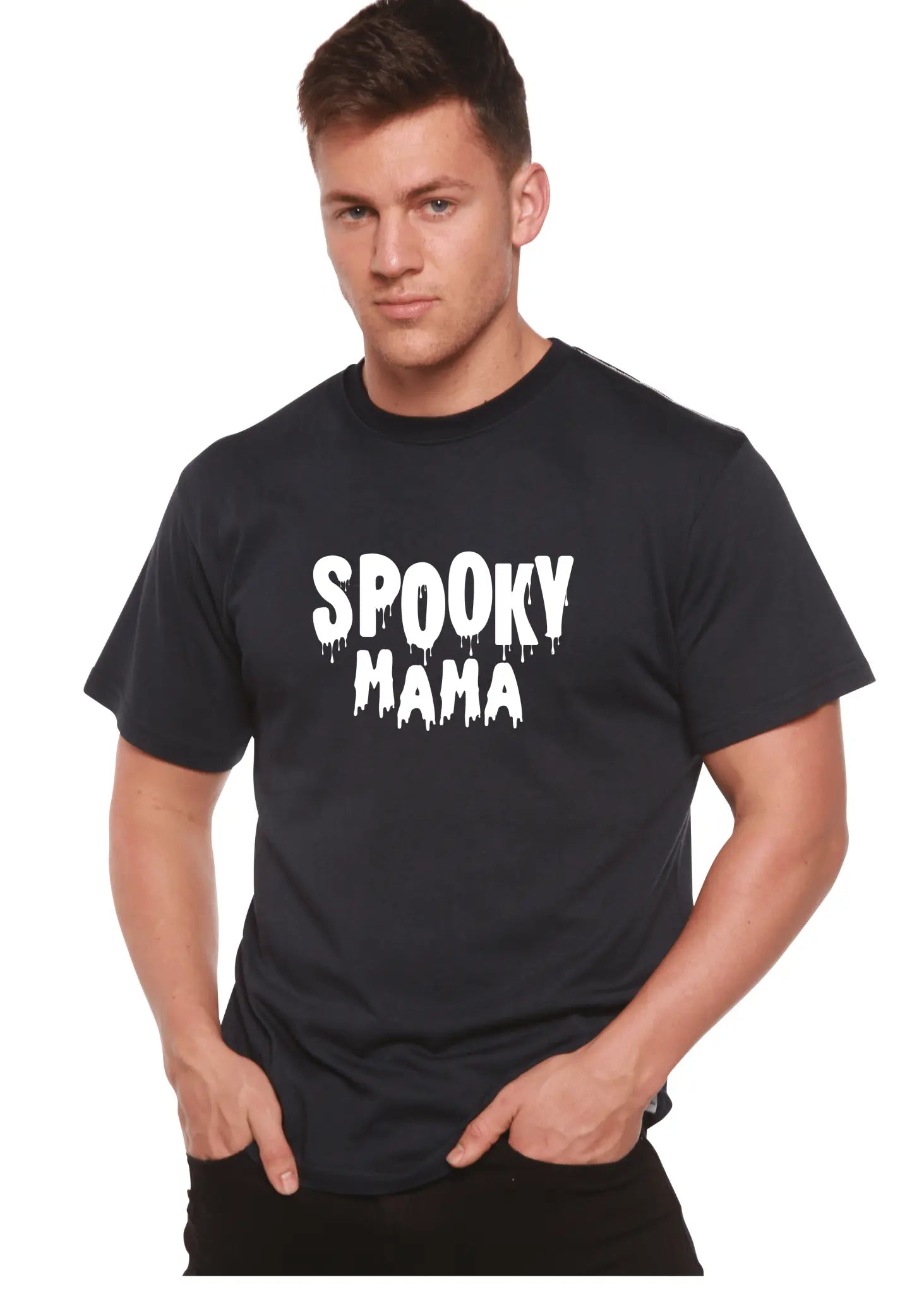 Spooky Mama Halloween Men's Bamboo Viscose/Organic Cotton Short Sleeve Graphic T-Shirt - Blade & Thread