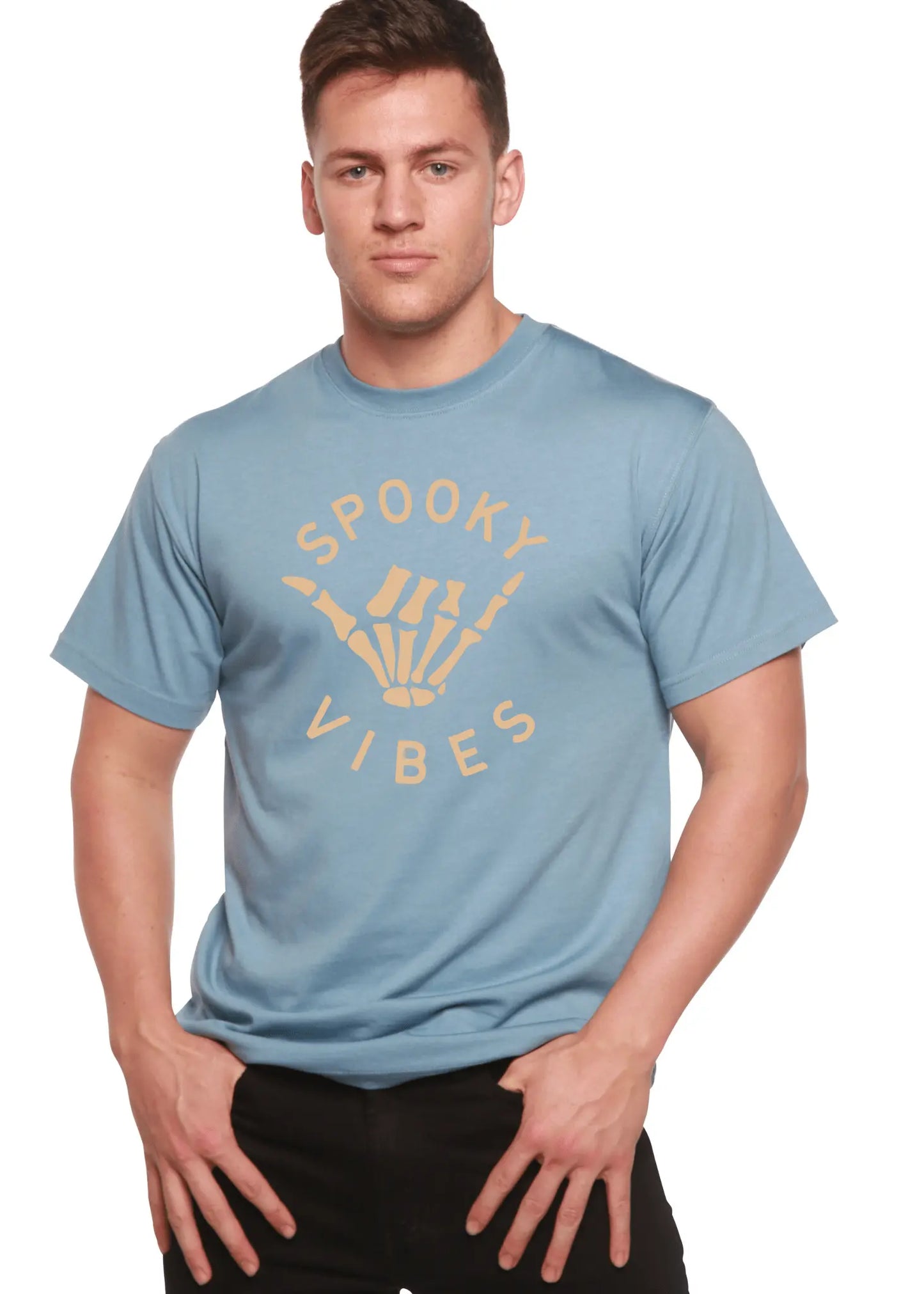 Spooky Vibes Men's Bamboo Viscose/Organic Cotton Short Sleeve Graphic T-Shirt - Blade & Thread