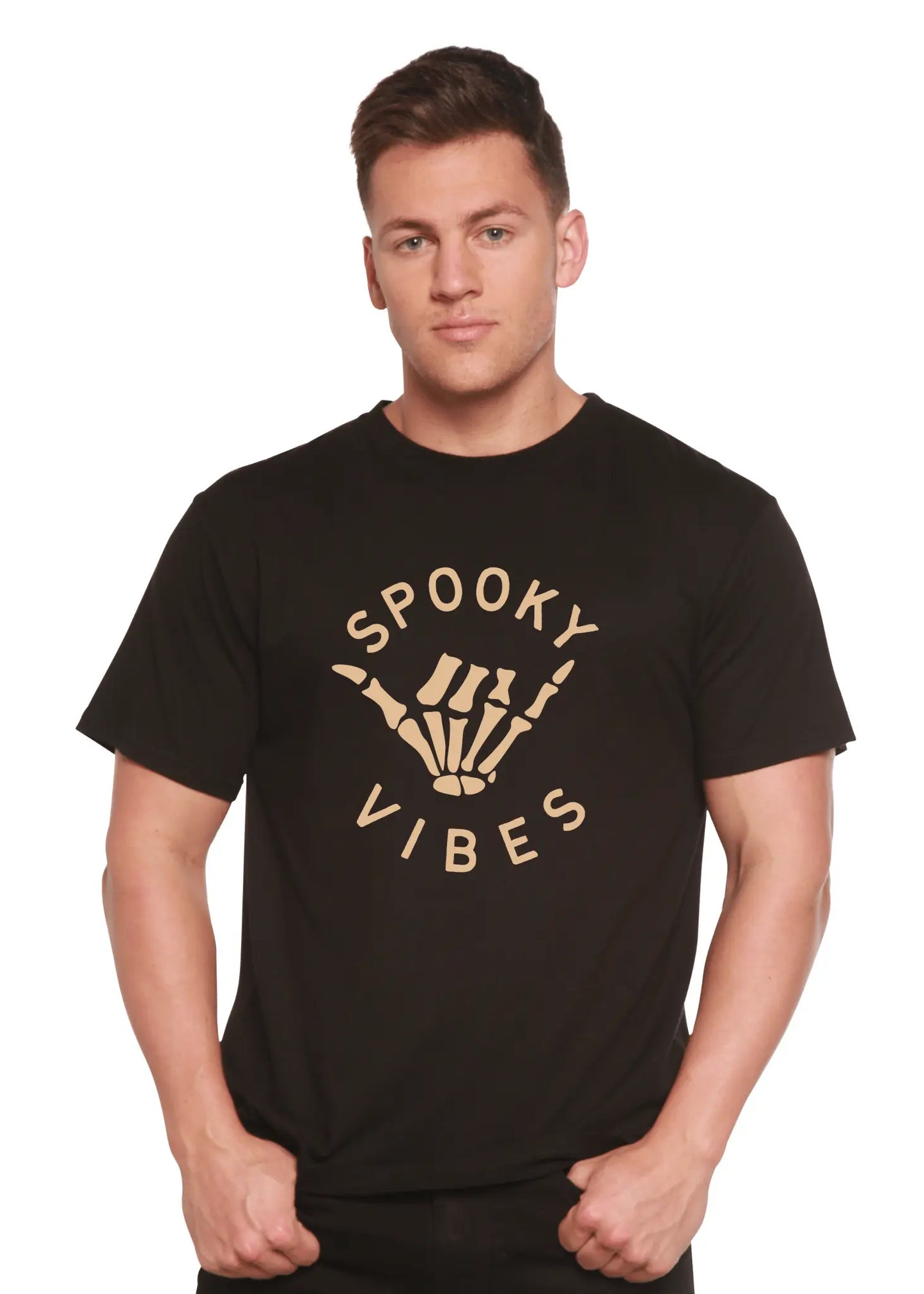 Spooky Vibes Men's Bamboo Viscose/Organic Cotton Short Sleeve Graphic T-Shirt - Blade & Thread