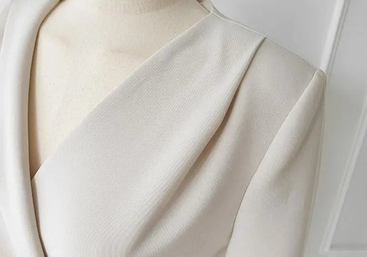 Spring Autumn Vestidos Half Sleeve Belted Split Package Hip Dress Female - Blade & Thread