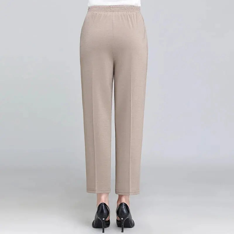 Spring Summer Pants Thin Elastic Waist Loose Cotton - Blade & Thread