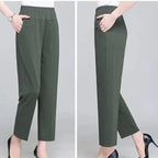 Spring Summer Pants Thin Elastic Waist Loose Cotton nowadaysfashion