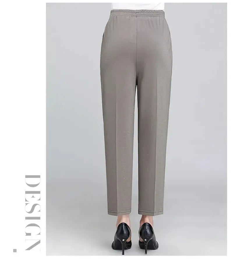 Spring Summer Pants Thin Elastic Waist Loose Cotton - Blade & Thread