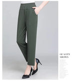 Spring Summer Pants Thin Elastic Waist Loose Cotton nowadaysfashion