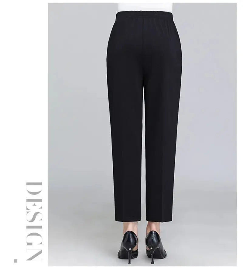 Spring Summer Pants Thin Elastic Waist Loose Cotton - Blade & Thread