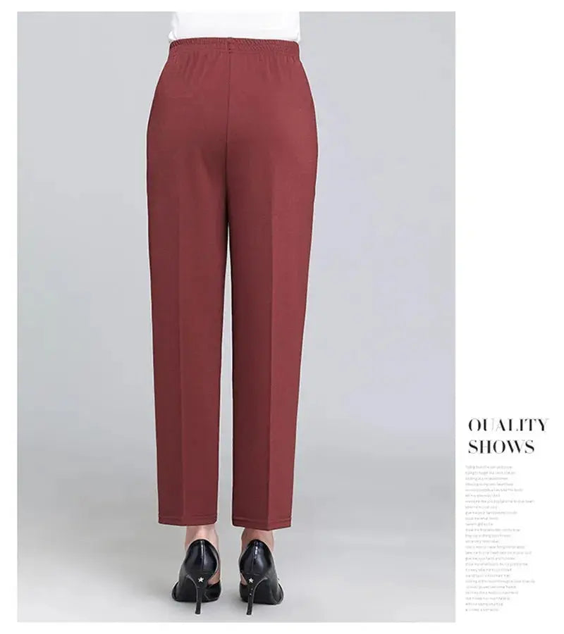 Spring Summer Pants Thin Elastic Waist Loose Cotton - Blade & Thread
