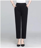 Spring Summer Pants Thin Elastic Waist Loose Cotton nowadaysfashion