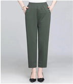 Spring Summer Pants Thin Elastic Waist Loose Cotton nowadaysfashion