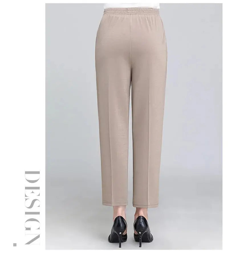 Spring Summer Pants Thin Elastic Waist Loose Cotton - Blade & Thread