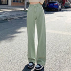 Spring Women Long Jeans Trousers Wide Leg Ladies Floor-Length Pants nowadaysfashion