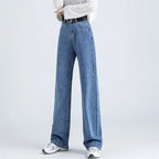 Spring Women Long Jeans Trousers Wide Leg Ladies Floor-Length Pants nowadaysfashion