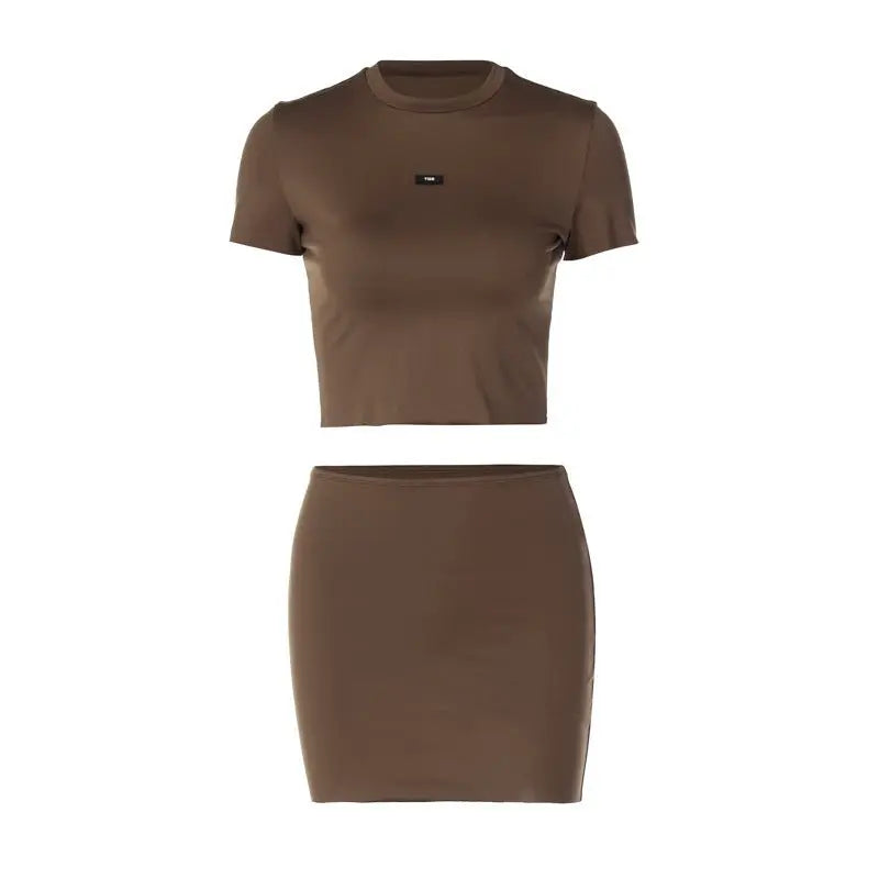 Spring/Summer New Fashion Slim Cropped Top Slim Short Skirt Set - Blade & Thread