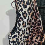 Spring/Summer V-neck Bow Decoration Fashion Leopard Pattern Vest nowadaysfashion