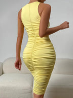 Square Neck Elegant Wrapping Dresses Slip Party Club Pleated Wear nowadaysfashion