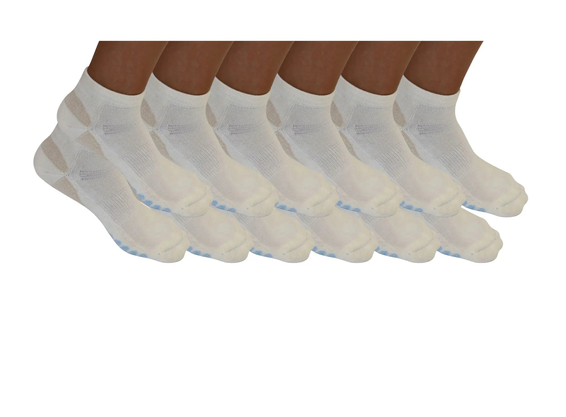 High Performance Anklet Bamboo Viscose Socks Unisex White Color - 12-pack Spun Bamboo