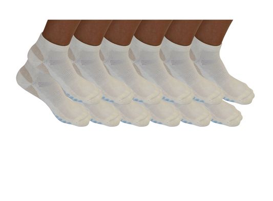 High Performance Anklet Bamboo Viscose Socks Unisex White Color - 12-pack Spun Bamboo