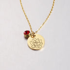 Stainless Steel Birth Flower Necklaces Birthstone Choker Necklace nowadaysfashion