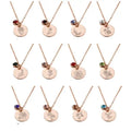 Stainless Steel Birth Flower Necklaces Birthstone Choker Necklace nowadaysfashion