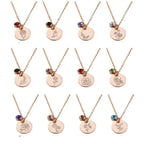 Stainless Steel Birth Flower Necklaces Birthstone Choker Necklace nowadaysfashion