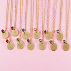 Stainless Steel Birth Flower Necklaces Birthstone Choker Necklace nowadaysfashion