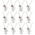 Stainless Steel Birth Flower Necklaces Birthstone Choker Necklace nowadaysfashion