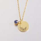 Stainless Steel Birth Flower Necklaces Birthstone Choker Necklace nowadaysfashion