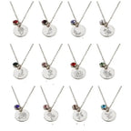 Stainless Steel Birth Flower Necklaces Birthstone Choker Necklace nowadaysfashion