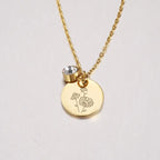 Stainless Steel Birth Flower Necklaces Birthstone Choker Necklace nowadaysfashion