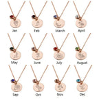 Stainless Steel Birth Flower Necklaces Birthstone Choker Necklace nowadaysfashion