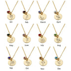 Stainless Steel Birth Flower Necklaces Birthstone Choker Necklace nowadaysfashion