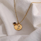 Stainless Steel Birth Flower Necklaces Birthstone Choker Necklace nowadaysfashion