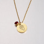 Stainless Steel Birth Flower Necklaces Birthstone Choker Necklace nowadaysfashion