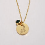 Stainless Steel Birth Flower Necklaces Birthstone Choker Necklace nowadaysfashion