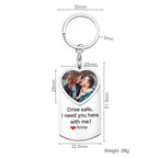 Stainless Steel Car Keyring Personalised Photo With Text Memory Gifts nowadaysfashion