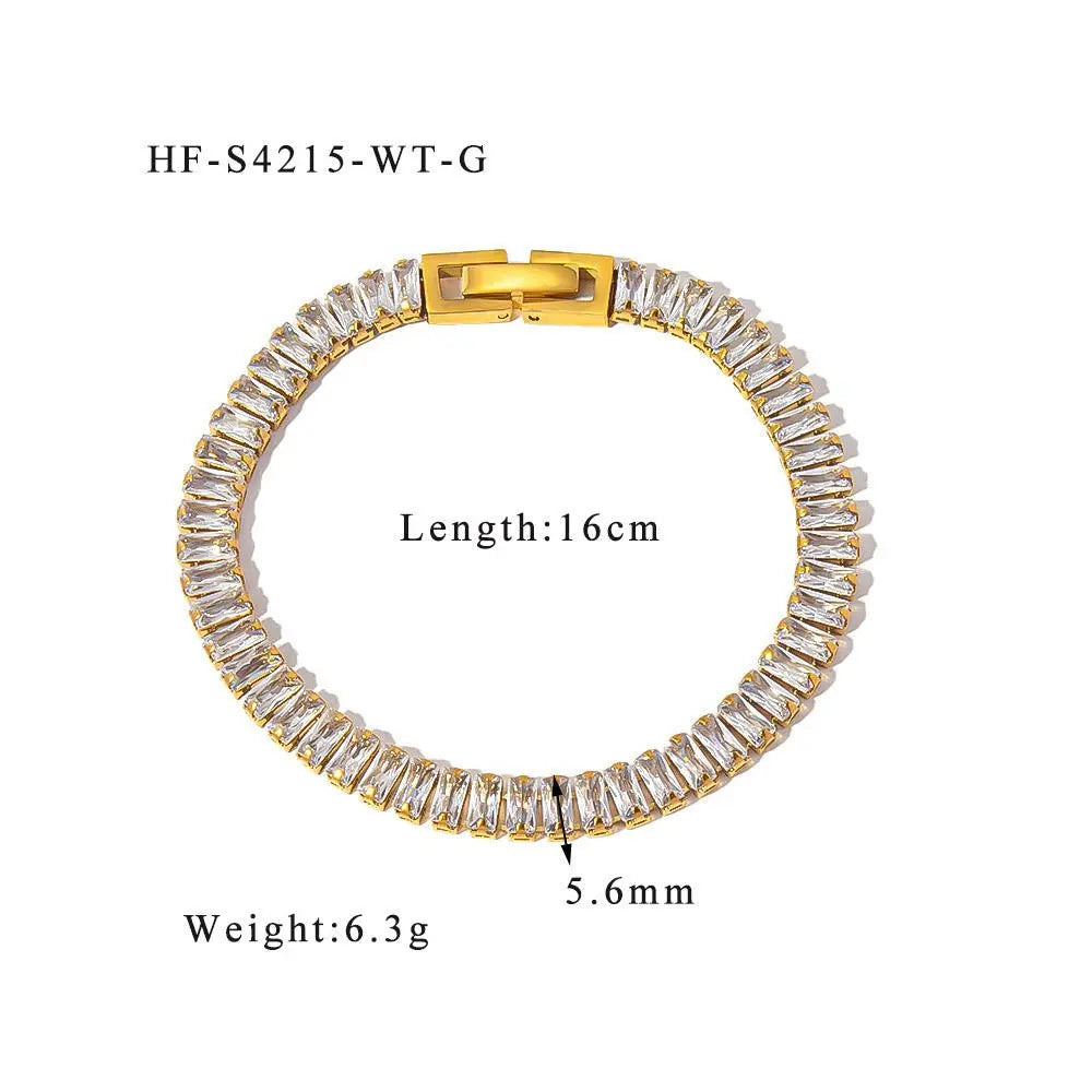 Stainless steel color zircon tennis chain - Blade & Thread